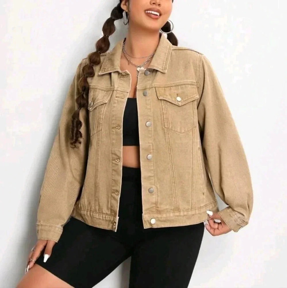 Floral Print Drop Shoulder Denim Jacket - Picture 10 of 14